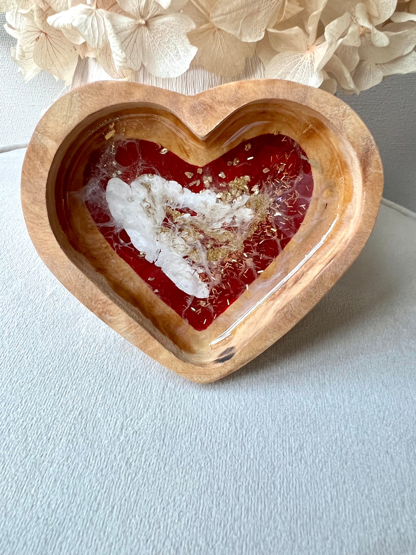 Olive Wood Heart Jewelry Dish