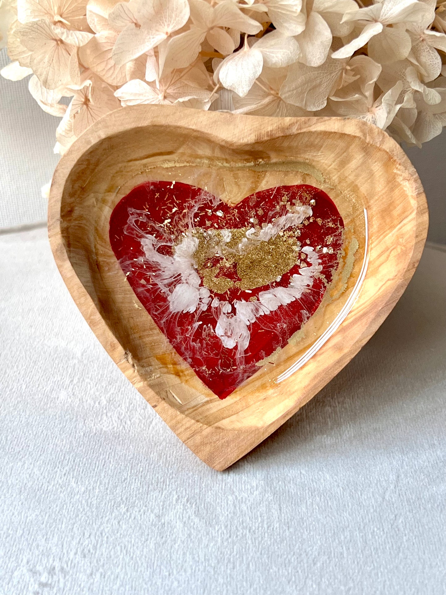 Olive Wood Heart Jewelry Dish