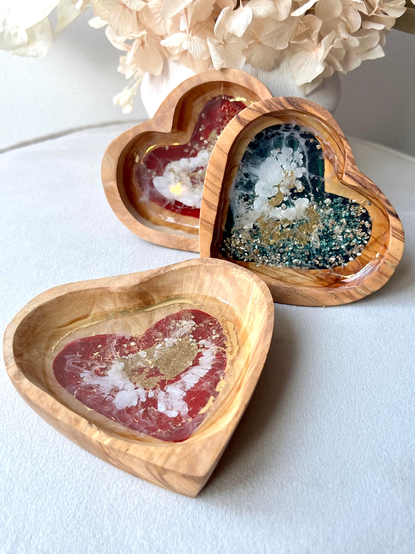 Olive Wood Heart Jewelry Dish